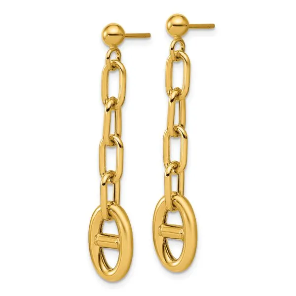 Leslie's 14K Polished Anchor Link Post Dangle Earrings Image 2 Grayson & Co. Jewelers Iron Mountain, MI