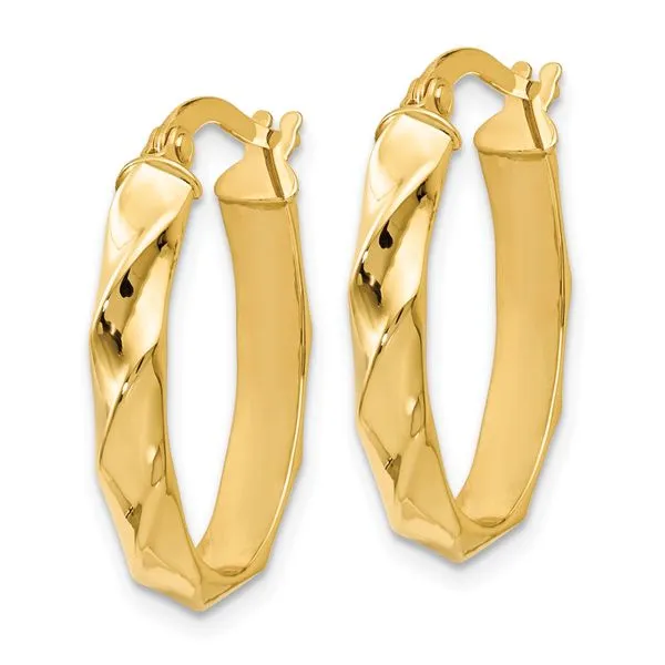 14K Yellow Gold Polished Hoop Earrings Image 2 Jewelry Design Studio Jensen Beach, FL