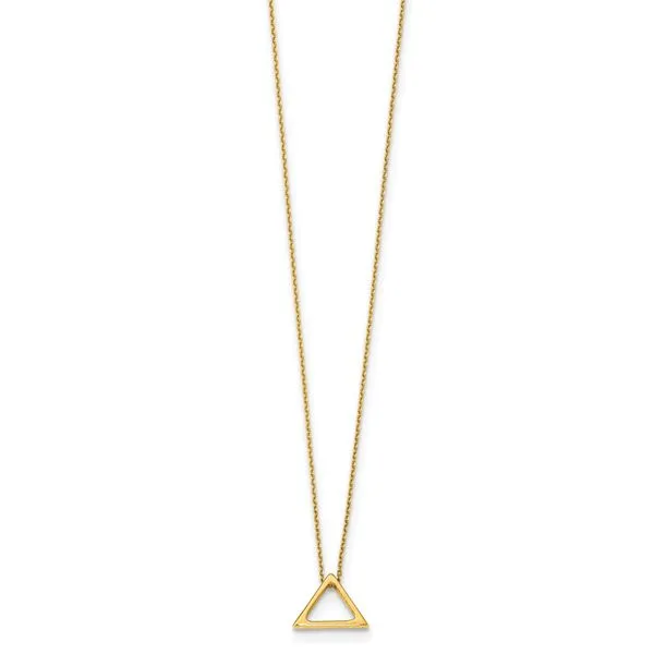 Leslie's 14K Polished Triangle w/2 in ext. Necklace Image 2 Peran & Scannell Jewelers Houston, TX