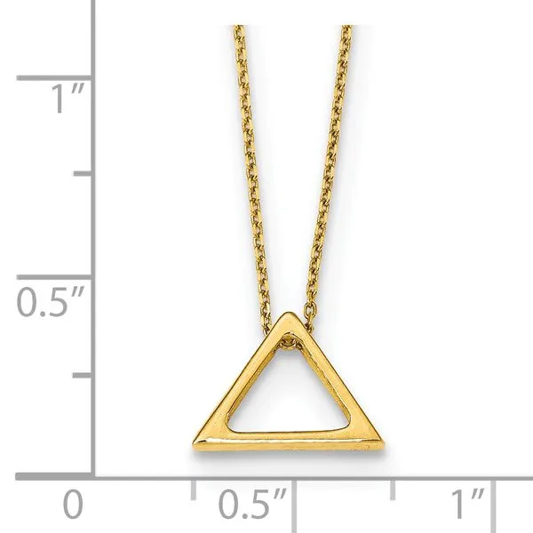 Leslie's 14K Polished Triangle w/2 in ext. Necklace Image 3 Mitchell's Jewelry Norman, OK