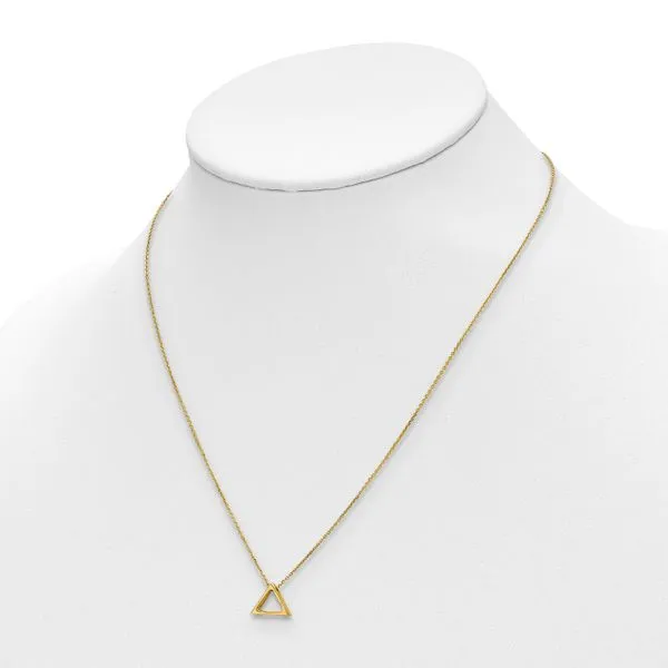 Leslie's 14K Polished Triangle w/2 in ext. Necklace Image 4 Peran & Scannell Jewelers Houston, TX