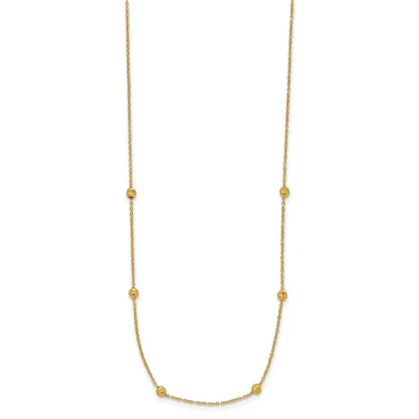 Leslie's 14K Polished D/C Beaded 17in with 2in ext. Necklace Image 2 Albert's Jewelers Kingsland, GA