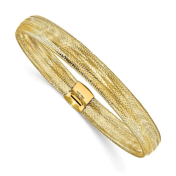 Leslie's 14K Polished Mesh Stretch Bracelet Spencer's Jewelers Athens, GA