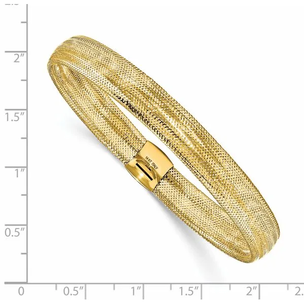 Leslie's 14K Polished Mesh Stretch Bracelet Image 2 Spencer's Jewelers Athens, GA