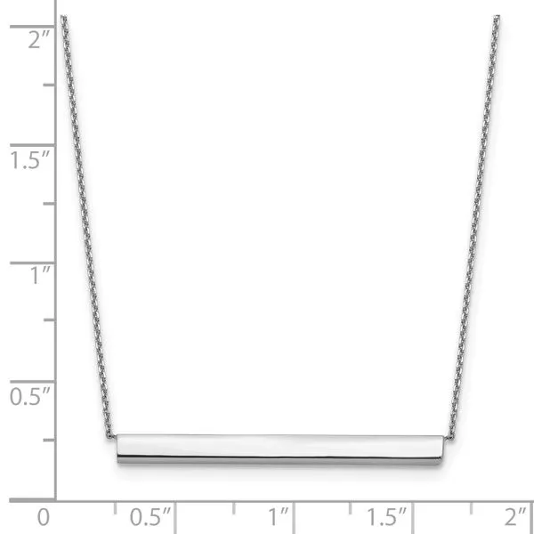 Leslie's 14K White Gold Polished with 1in ext. Bar Necklace Image 4 Trenton Jewelers Ltd. Trenton, MI