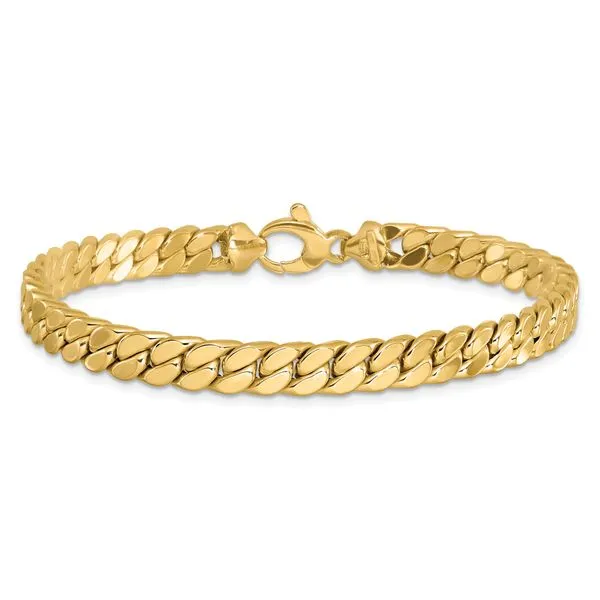 Leslie's 14K Men's Polished Fancy Link Bracelet Image 3 Peran & Scannell Jewelers Houston, TX