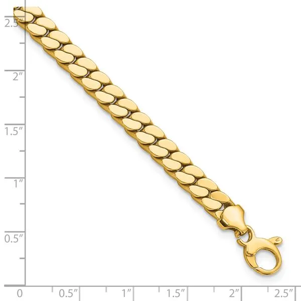 Leslie's 14K Men's Polished Fancy Link Bracelet Image 4 Peran & Scannell Jewelers Houston, TX