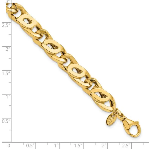 Leslie's 14K Men's Polished Link Bracelet Image 4 Peran & Scannell Jewelers Houston, TX
