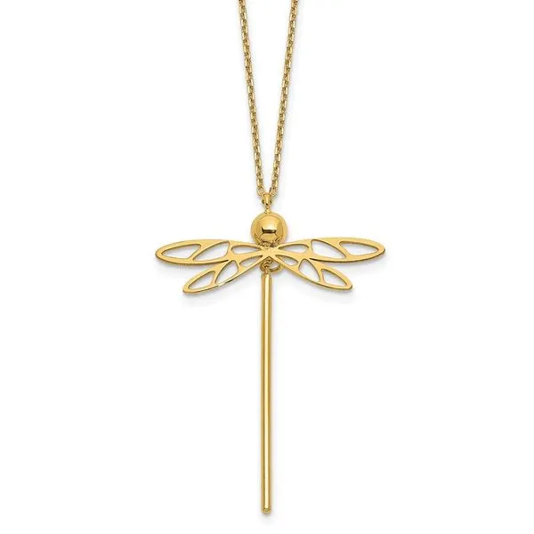 Leslie's 14K Polished Dragonfly w/2 in ext. Necklace Peran & Scannell Jewelers Houston, TX