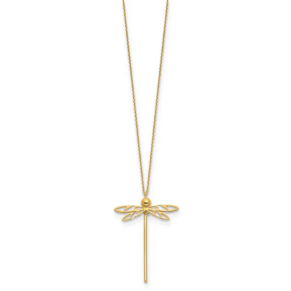 Leslie's 14K Polished Dragonfly w/2 in ext. Necklace Image 2 Peran & Scannell Jewelers Houston, TX