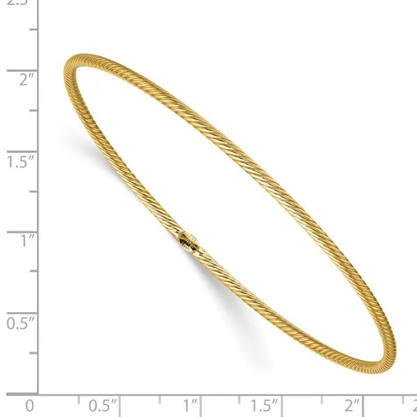 Leslie's 14K Polished Textured Slip-on Bangle Image 2 Peran & Scannell Jewelers Houston, TX