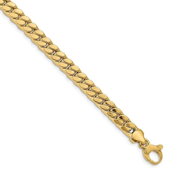 Leslie's 14k Men's Polished Curb Bracelet Peran & Scannell Jewelers Houston, TX