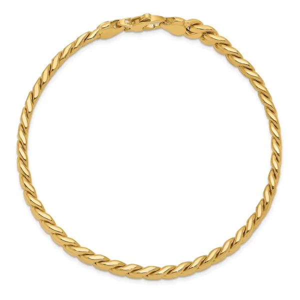 Leslie's 14k Men's Polished Curb Bracelet Image 4 Peran & Scannell Jewelers Houston, TX