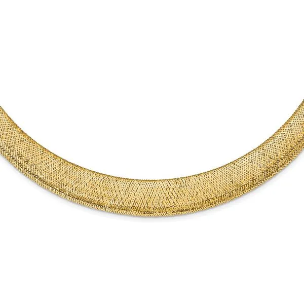 Leslie's 14k Polished/Textured Stretch Necklace Peran & Scannell Jewelers Houston, TX