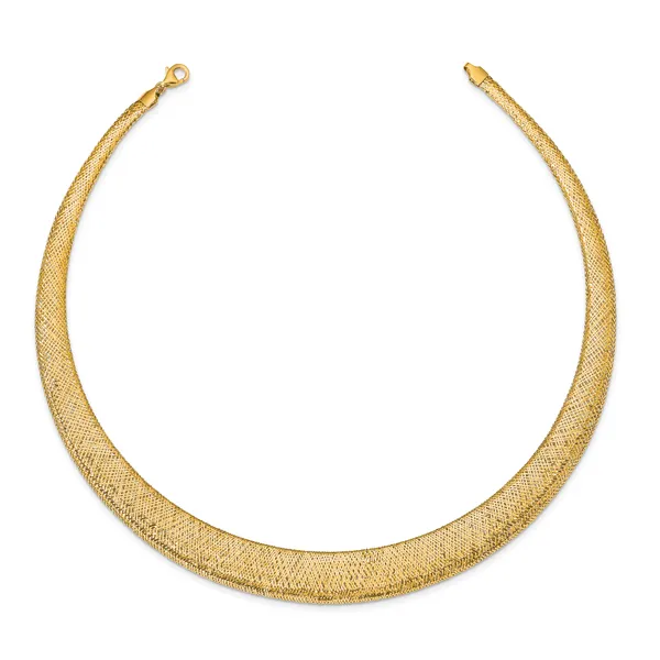 Leslie's 14k Polished/Textured Stretch Necklace Image 2 Peran & Scannell Jewelers Houston, TX