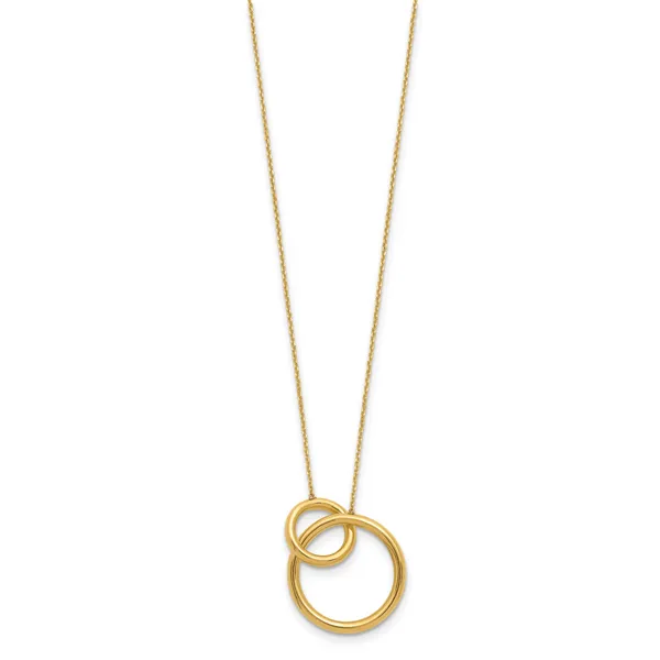 Leslie's 14K Polished Circles 17 Inch with 2 Inch Extender Necklace Image 2 Peran & Scannell Jewelers Houston, TX