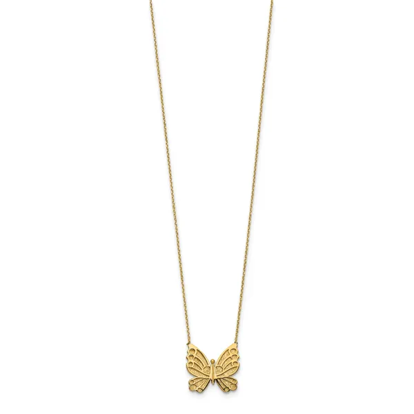 Leslie's 14k Polished and Brushed Butterfly w/ 2in ext Necklace Image 2 Johnson Jewellers Lindsay, ON