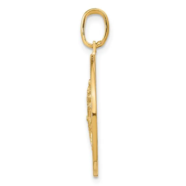 Leslie's 14k Polished and Satin Round St. Christopher Pendant Image 2 Mitchell's Jewelry Norman, OK