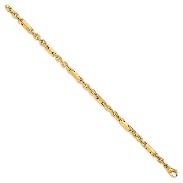 Leslie's 14k Men's Polished Fancy Link Bracelet Image 2 Peran & Scannell Jewelers Houston, TX