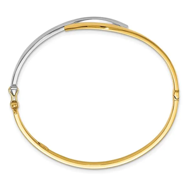 Leslie's 14K Two-tone 3.00mm Fancy Hinged Bangle Image 2 Mitchell's Jewelry Norman, OK