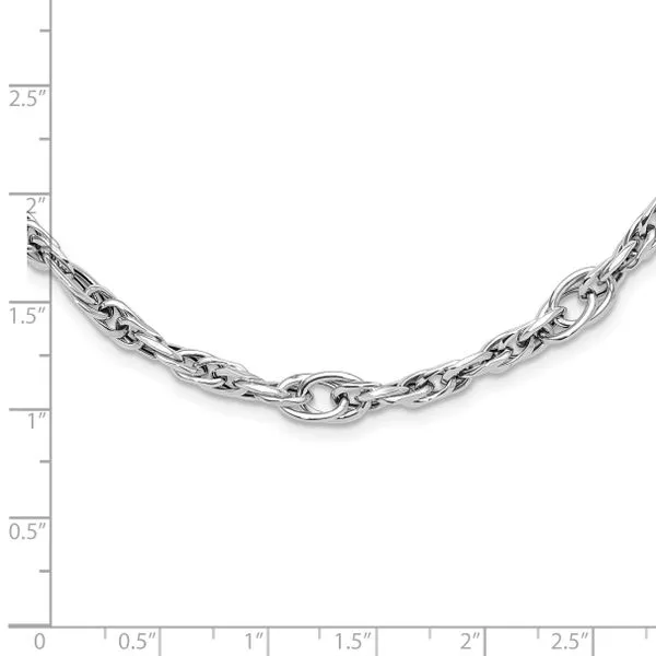 Leslie's 14k White Gold Polished Link Necklace Image 3 Spencer's Jewelers Athens, GA
