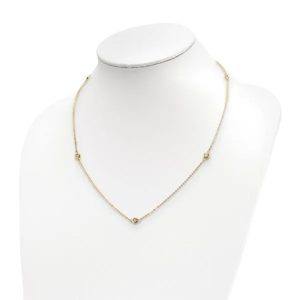Leslie's 14k Two-tone Polished D/C Necklace Image 4 Peran & Scannell Jewelers Houston, TX