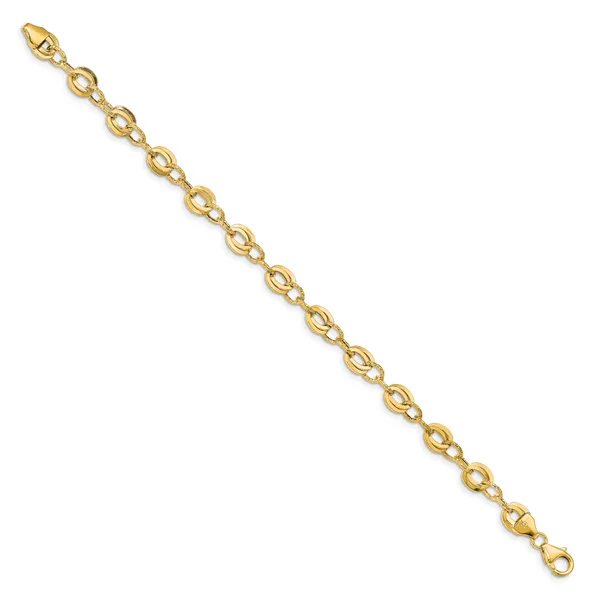 Leslie's 14k D/C Fancy Link Bracelet Image 2 Spencer's Jewelers Athens, GA