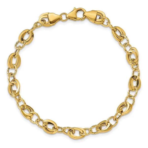 Leslie's 14k D/C Fancy Link Bracelet Image 4 Spencer's Jewelers Athens, GA