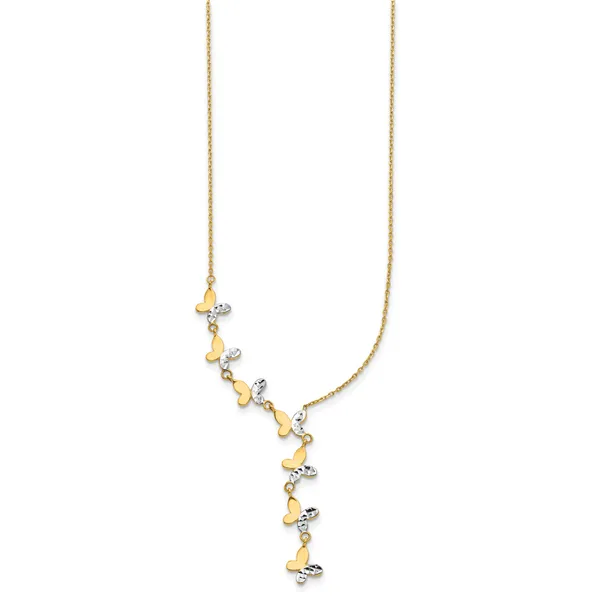 Leslie's 14K Rhodium-plated Polished D/C Butterfly Necklace Image 3 Peran & Scannell Jewelers Houston, TX