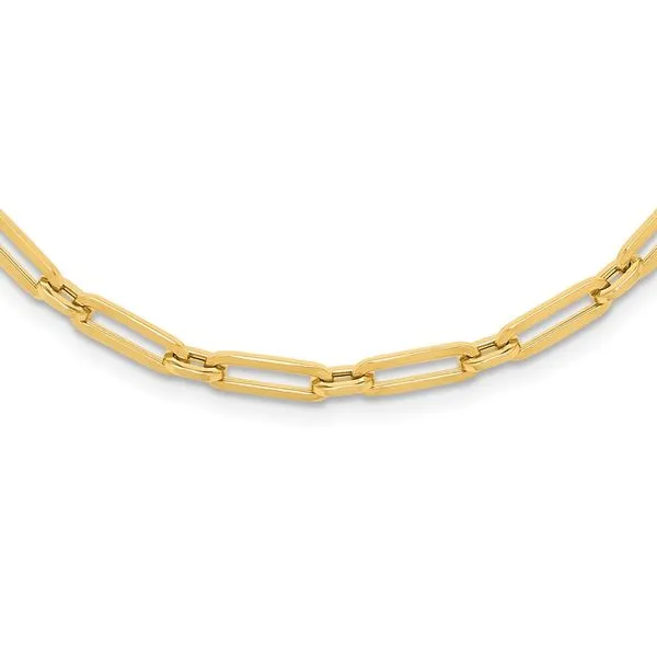Leslie's 14K Polished Flat Oval Link Necklace Boyd Jewelers Wesley Chapel, FL