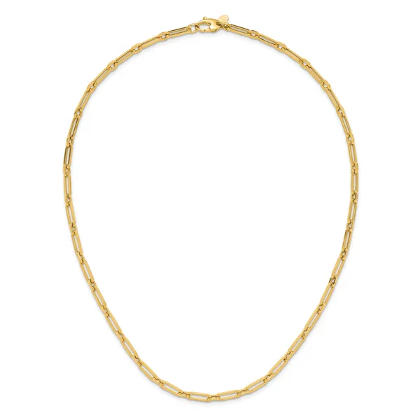 Leslie's 14K Polished Flat Oval Link Necklace Image 3 Johnson Jewellers Lindsay, ON