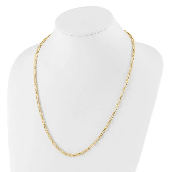 Leslie's 14K Polished Flat Oval Link Necklace Image 2 Johnson Jewellers Lindsay, ON