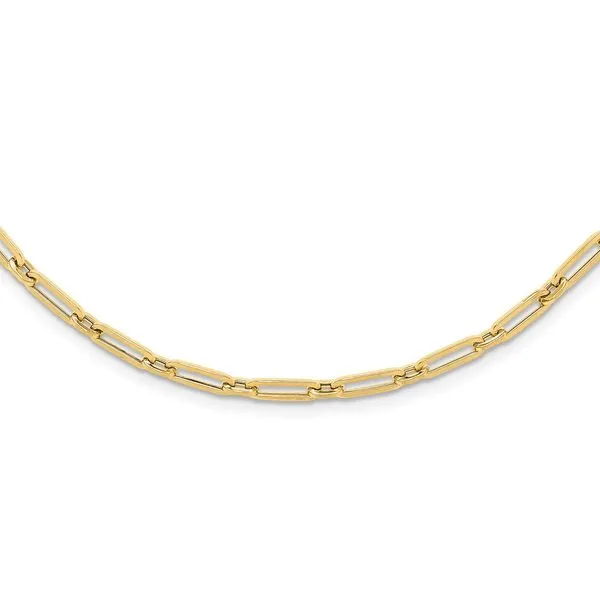 Leslie's 14K Polished Flat Oval Link Necklace Tidwells of Greenwood Greenwood, SC