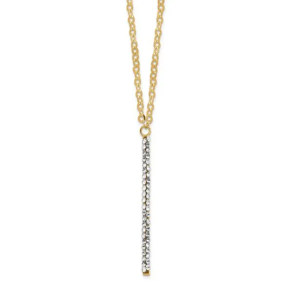 Leslie's 14K Polished Crystal By Swarovski w/1in ext Necklace Peran & Scannell Jewelers Houston, TX