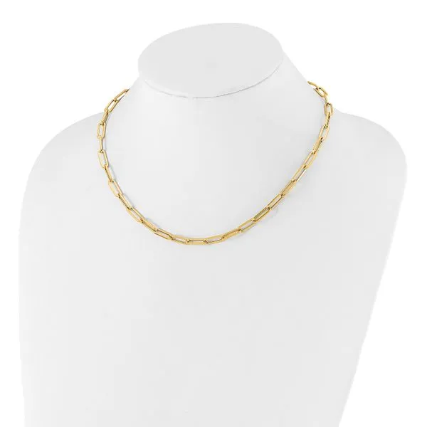 Leslie's 14K Polished Fancy Link Necklace Image 2 Johnson Jewellers Lindsay, ON