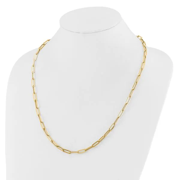 Leslie's 14K Polished Fancy Link Necklace Image 3 Johnson Jewellers Lindsay, ON