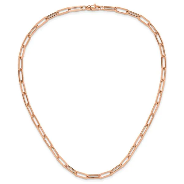 Leslie's 14K Rose Gold Polished Fancy Link Necklace Image 3 Thomas A. Davis Jewelers Holland, MI