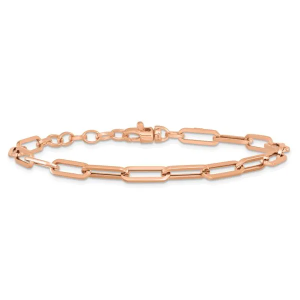 Leslie's 14K Rose Gold Polished Fancy Link with 1in ext Bracelet Image 3 Jerald Jewelers Latrobe, PA