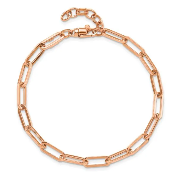 Leslie's 14K Rose Gold Polished Fancy Link with 1in ext Bracelet Image 4 Jerald Jewelers Latrobe, PA