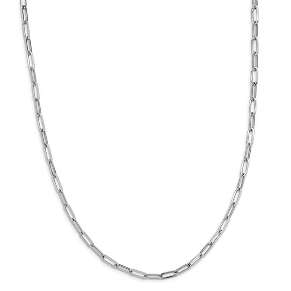 Leslie's 14K White Gold Polished Fancy Link Necklace Image 2 Jewelry Design Studio Jensen Beach, FL