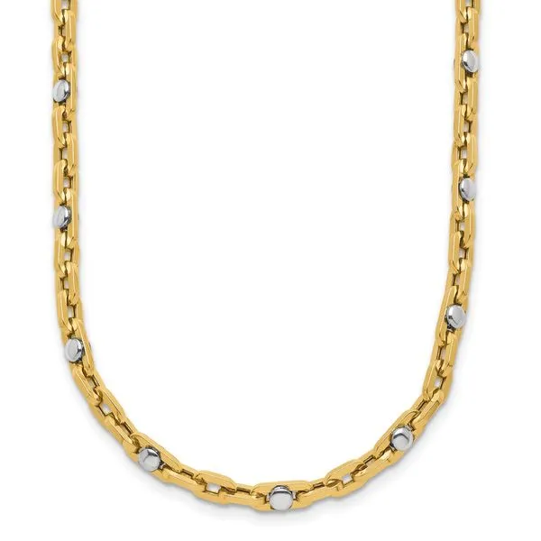 Leslie's 14K Two-tone Polished Link Necklace Diamond Design Jewelers Somerset, KY