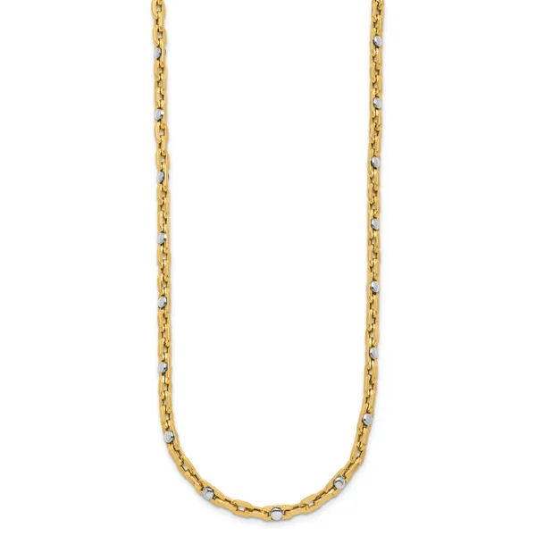 Leslie's 14K Two-tone Polished Link Necklace Image 3 Diamond Design Jewelers Somerset, KY