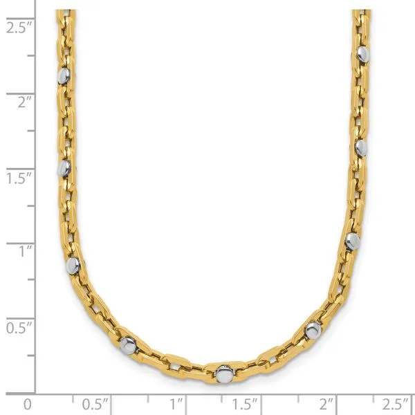 Leslie's 14K Two-tone Polished Link Necklace Image 4 Diamond Design Jewelers Somerset, KY