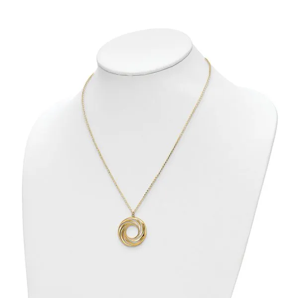 Leslie's 14k Polished and Brushed Necklace Image 2 Mitchell's Jewelry Norman, OK