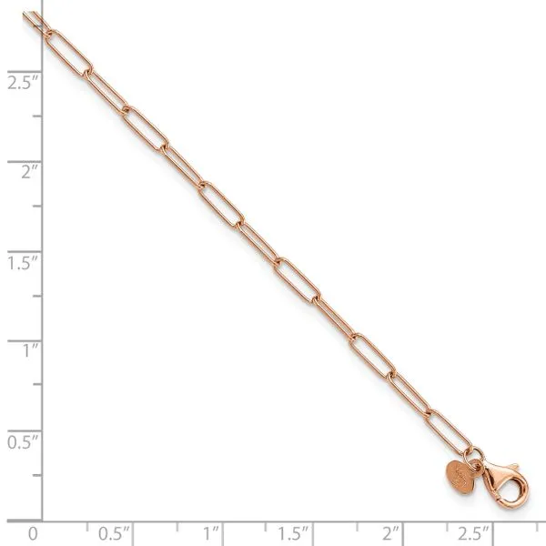 Leslie's 14K Rose Gold Polished Fancy Link Anklet Image 4 J. Garett Jewelers Wilmington, NC