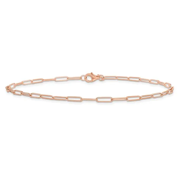 Leslie's 14K Rose Gold Polished Fancy Link Bracelet Image 3 Diamond Design Jewelers Somerset, KY
