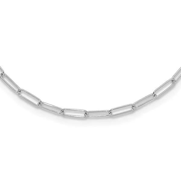 Leslie's 14K White Gold Polished Fancy Link Necklace Diamond Design Jewelers Somerset, KY
