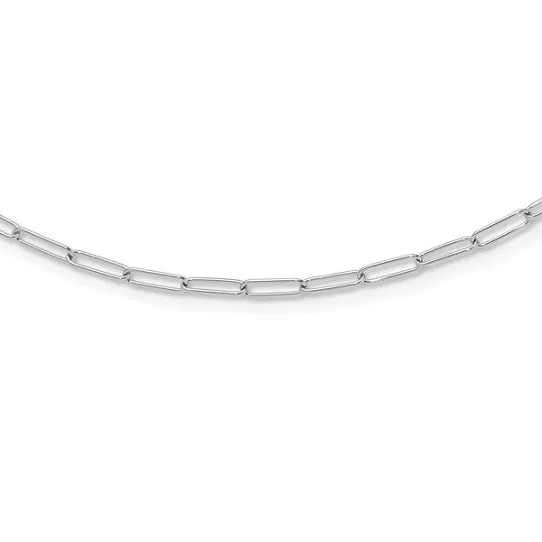 Leslie's 14K White Gold Polished Fancy Link Necklace Diamond Design Jewelers Somerset, KY