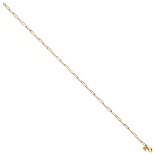 Leslie's 14K Polished Fancy Link Anklet Image 2 Arlene's Fine Jewelry Vidalia, GA