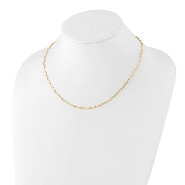 Leslie's 14K Polished Fancy Link Necklace Image 3 Barnett Jewelers Jacksonville, FL